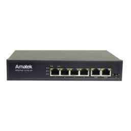 AMATEK AN-S6P4D; Коммутатор на 6 портов (4 PoE порта + 2 Uplink)