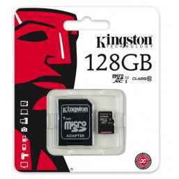 Карта памяти Kingston microSD 128Gb Class10  + microSD